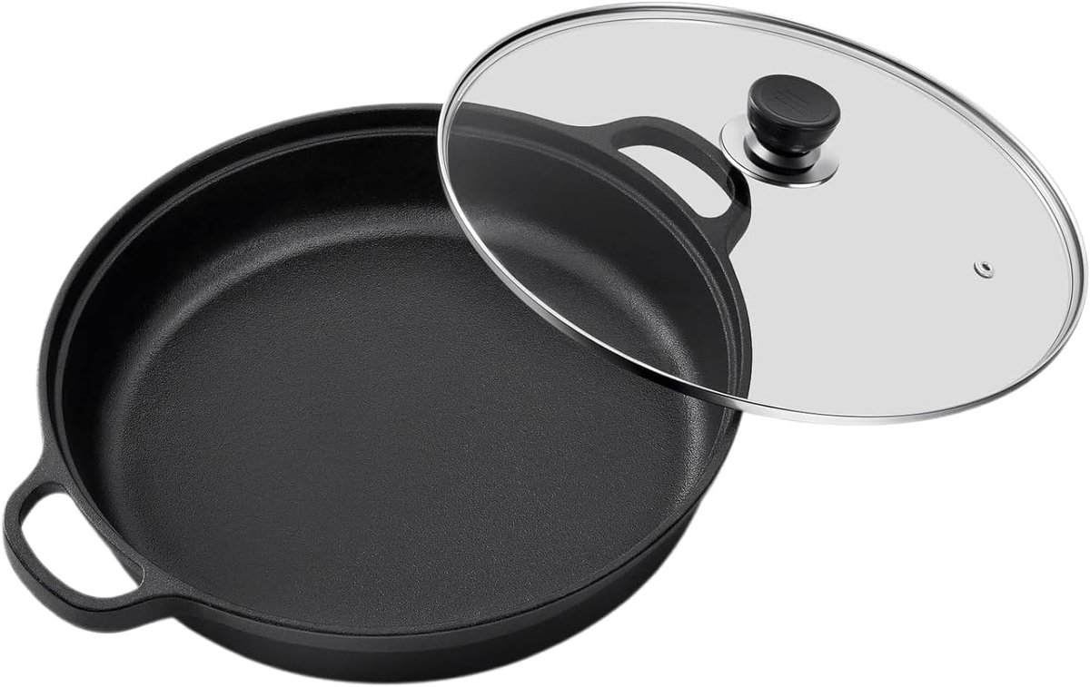 Koekenpan - Koekenpan met deksel - Dagelijks koken - Antiaanbaklaag - Diverse maten - Zwart