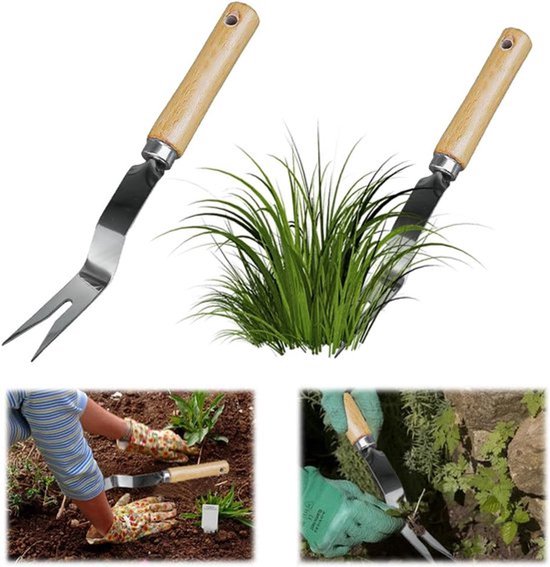 Allecto - Tuin onkruid gereedschap - Handmatige onkruidtrekker - Roestvrijstalen kwaliteit - 27 cm formaat - Tuingereedschap - Geschikt voor alle t... van Merkloos	 — afbeelding 2