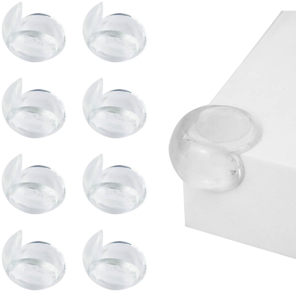 Dailygoods- Tafelhoekbeschermmat Transparant - Siliconen Hoekbescherming - 8 Stuks - Zelfklevende Hoekhoeken - Eenvoudig te Gebruiken - Scherpe Randen Bescherming