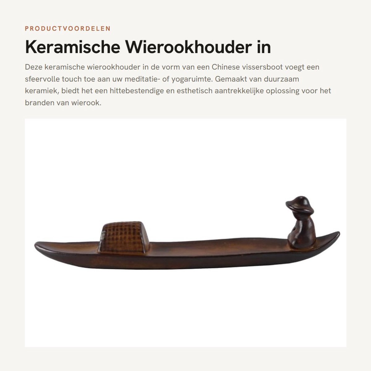 Dailygoods - Keramische Wierookhouder in Vissersbootontwerp voor Meditatie