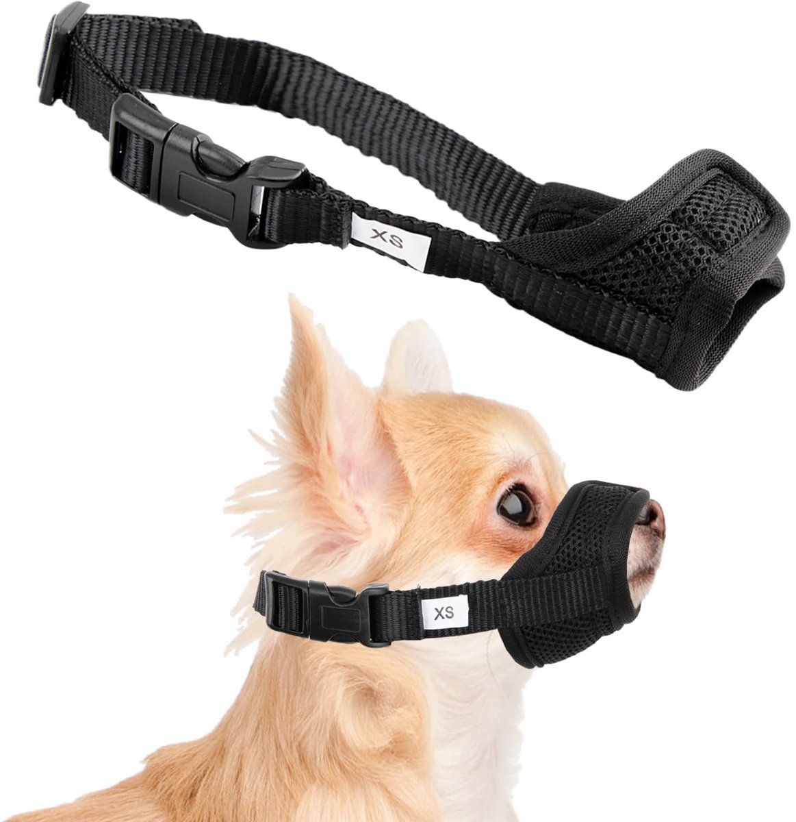 Dailygoods- Muilkorf Verstelbaar - Muilkorf Honden - Muilkorf Kleine Hond - Muilkorf Middelgrote Hond - Ademend Nylon - Anti-blaffen/Anti-bijten - Hondenmasker