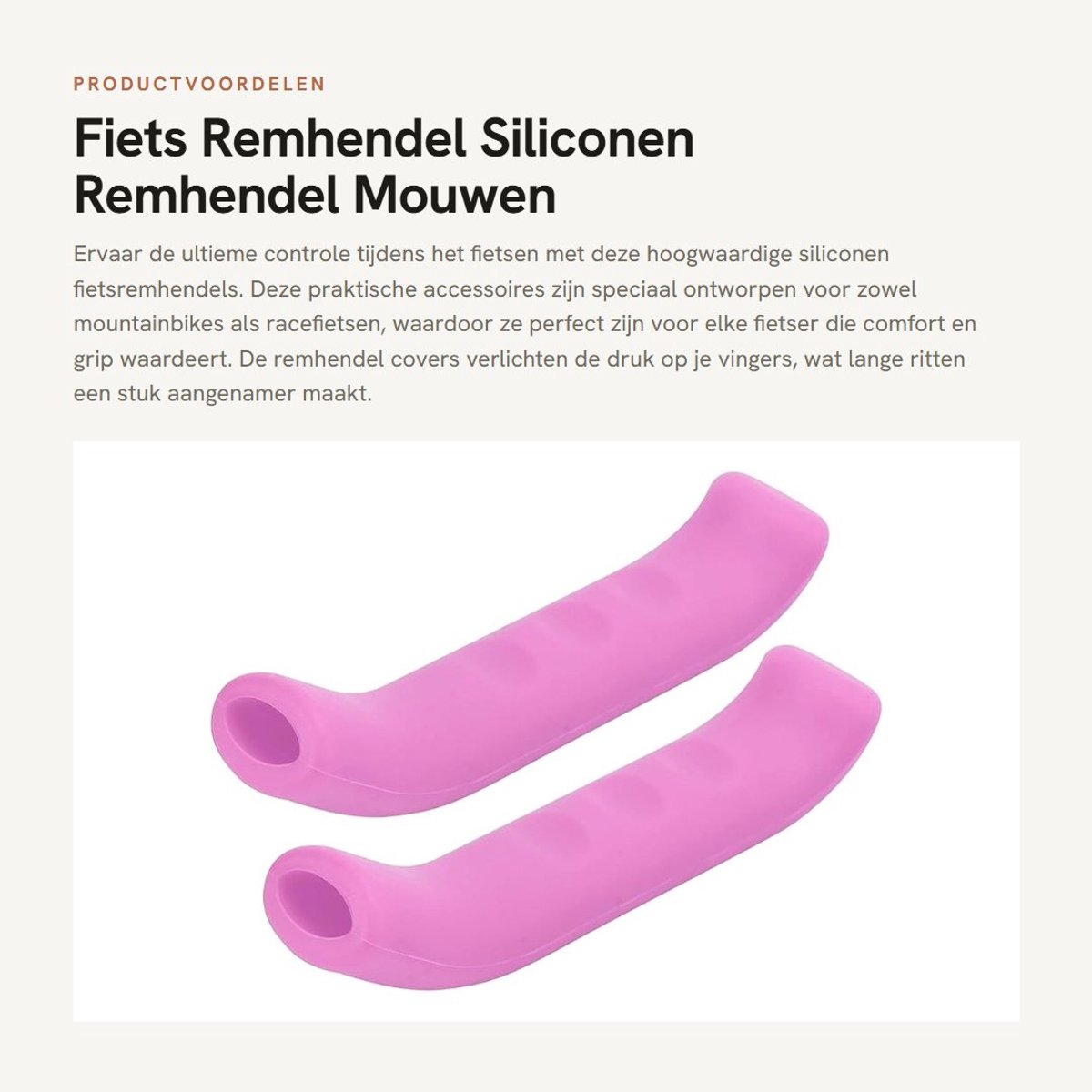 Dailygoods- Remhendel Antislip Hoes - Siliconen Beschermhoes - Hoogwaardige Gel - Fietsaccessoires - Verlichting Druk Vingers - Remhandgreep