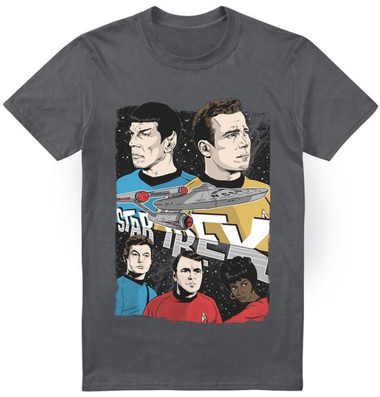 Star Trek Illustrated Crew Heren T-shirt - houtskool - XXL