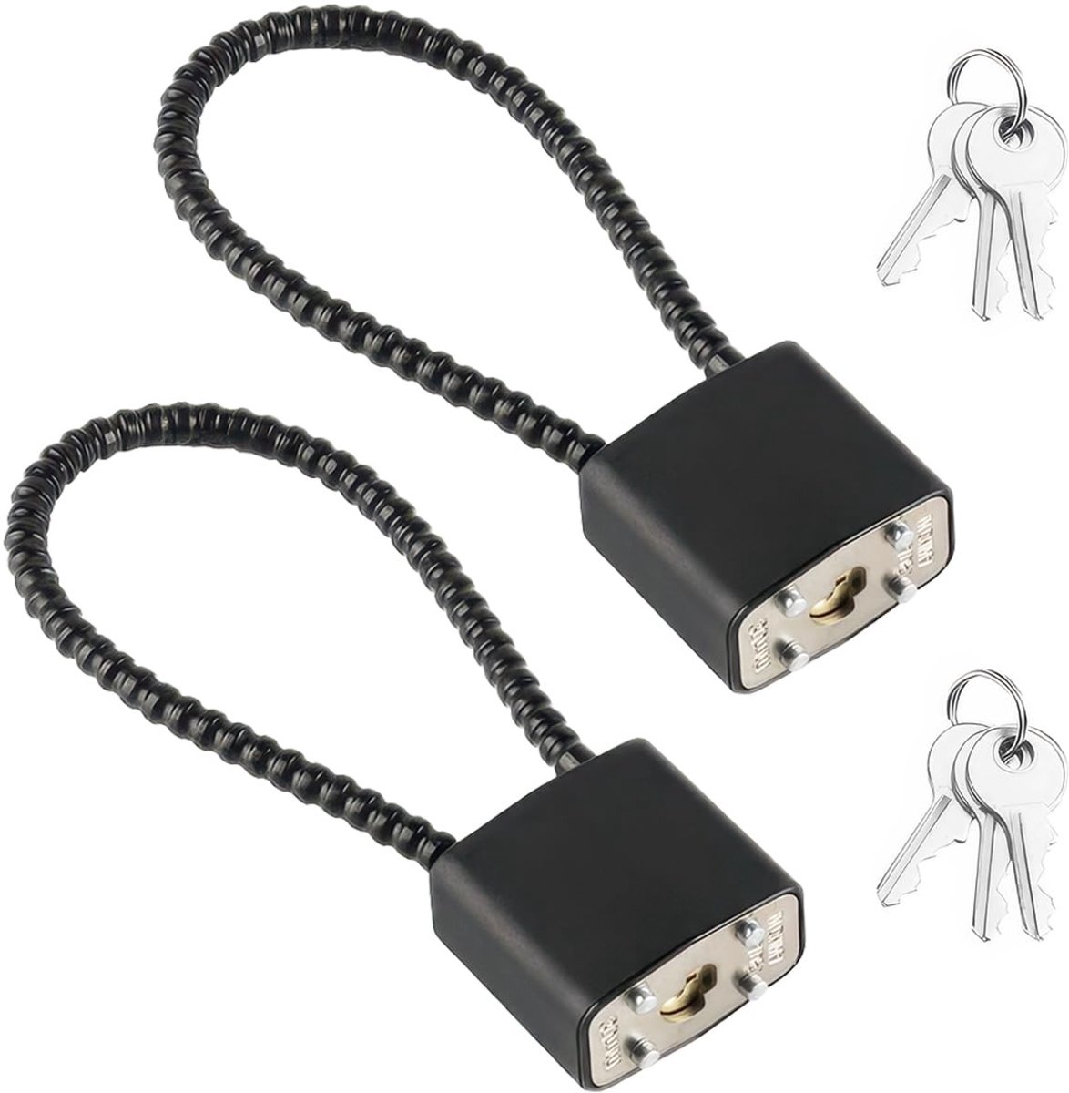 Dailygoods - Kabelslot met Sleutel, Verstelbare Stalen Kabel voor Veiligheid, Zwart