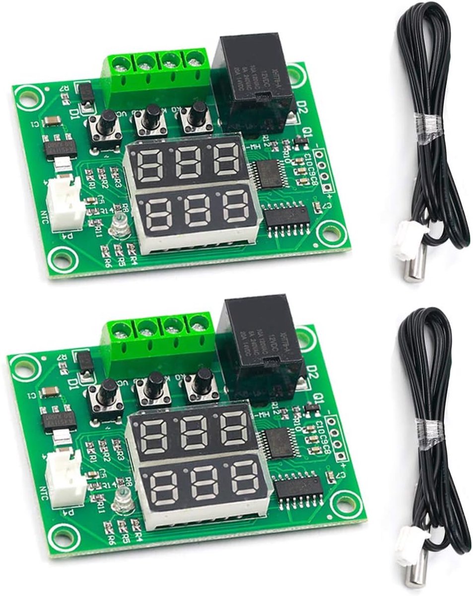 Temperatuurregelaar - Digitale Thermostaat - Temperatuur Meten - Dubbel LED Display - 2 St