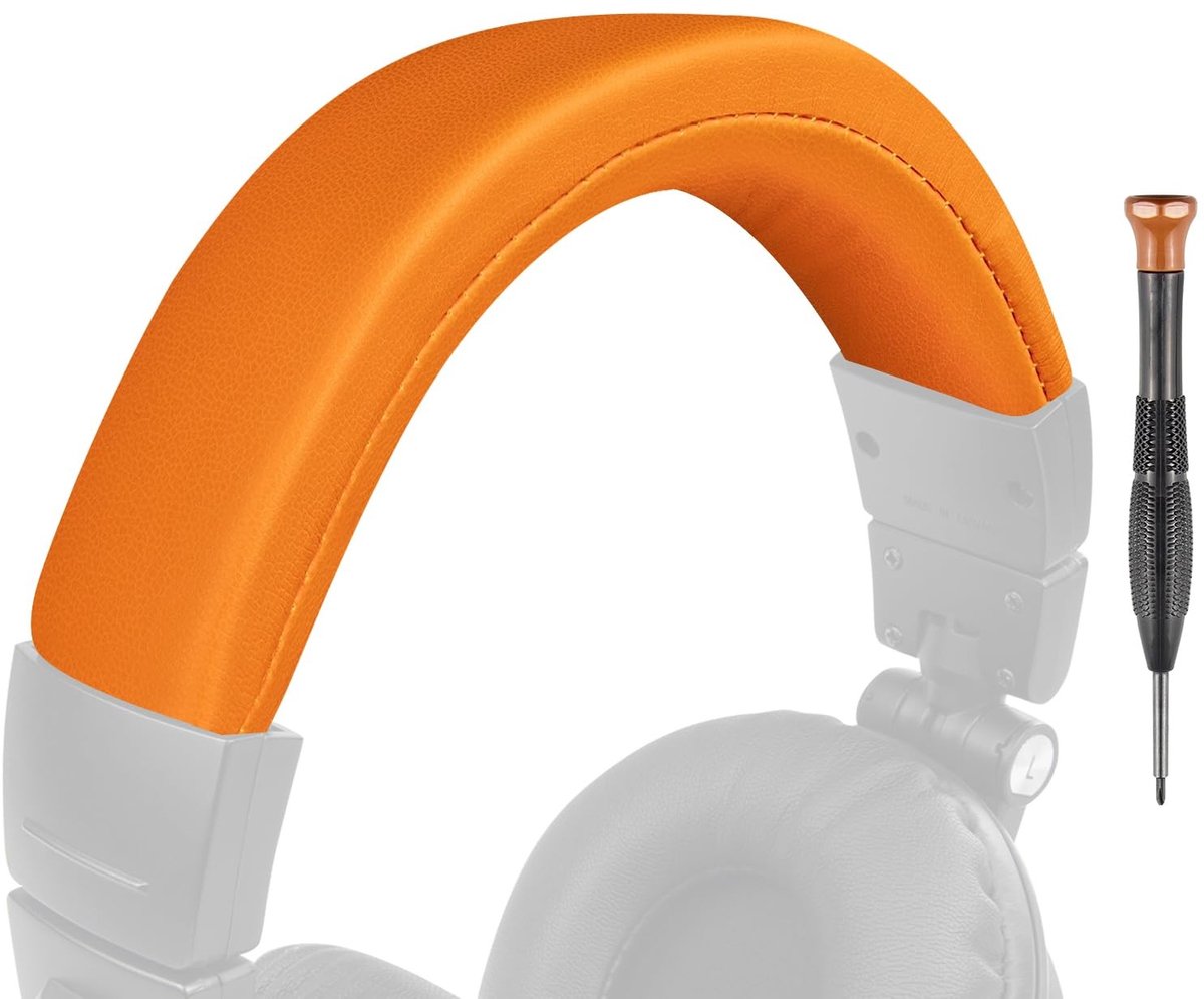 Dailygoods - SOULWIT Eiwit lederen hoofdband cover voor Audio Technica ATH M50, M50X, M50XWH, M50XBT, M50XBT2, M50S/LE hoofdtelefoons, vervanging headband pad reparatie deel