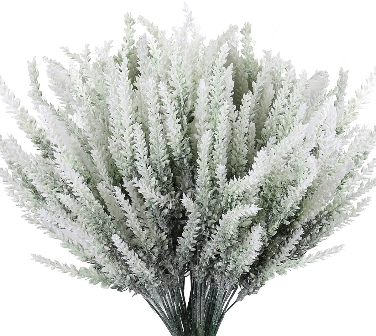 Dailygoods - 12 stuks kunstlavendelflocking, 36 cm, gedroogde lavendelbloemen, realistische kunstbloemen voor potdecoraties, namaakplanten voor binnen- en buitendecoratie (wit)