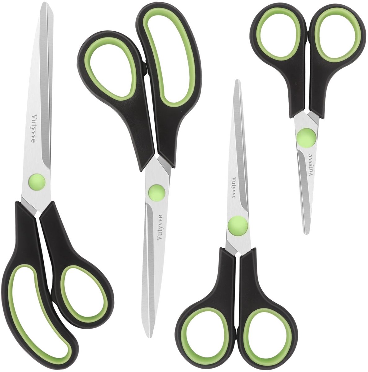 Dailygoods- Schaar set van 4 - Roestvrij staal - Zachte grip - Ergonomisch - Voor thuis/school/kantoor - Hoogwaardige kwaliteit - Knipschaar