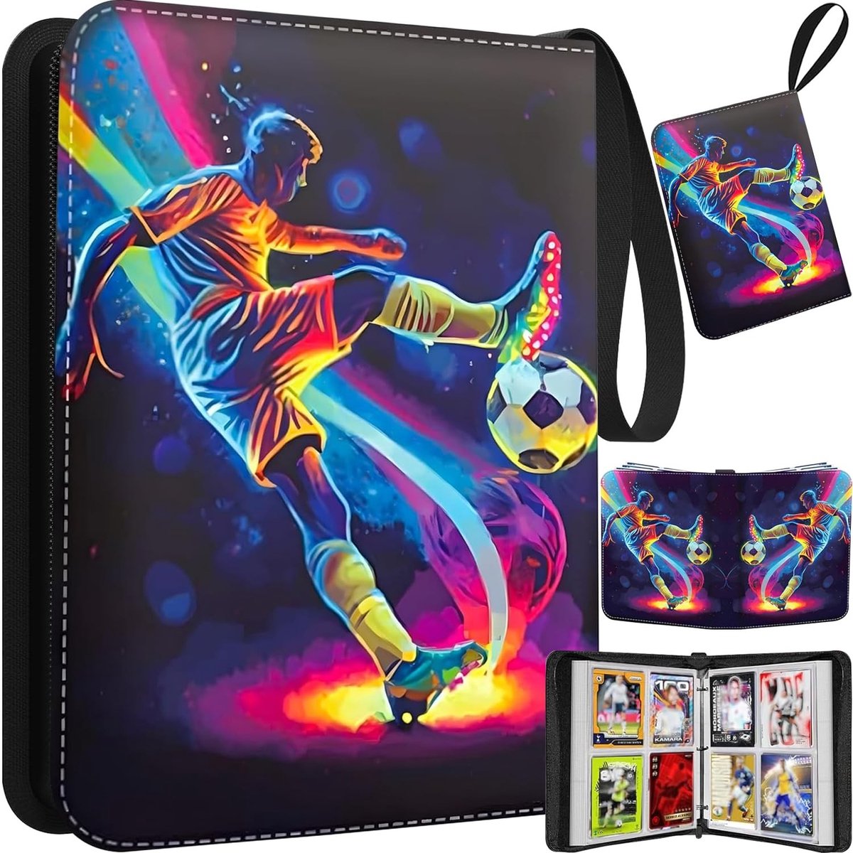 Dailygoods- Voetbalverzamelalbum 400 kaarten - Kaartenhouder - Verzamelkaarten - Draagbaar - Ritssluiting - Duurzaam ontwerp - Kaartenalbum