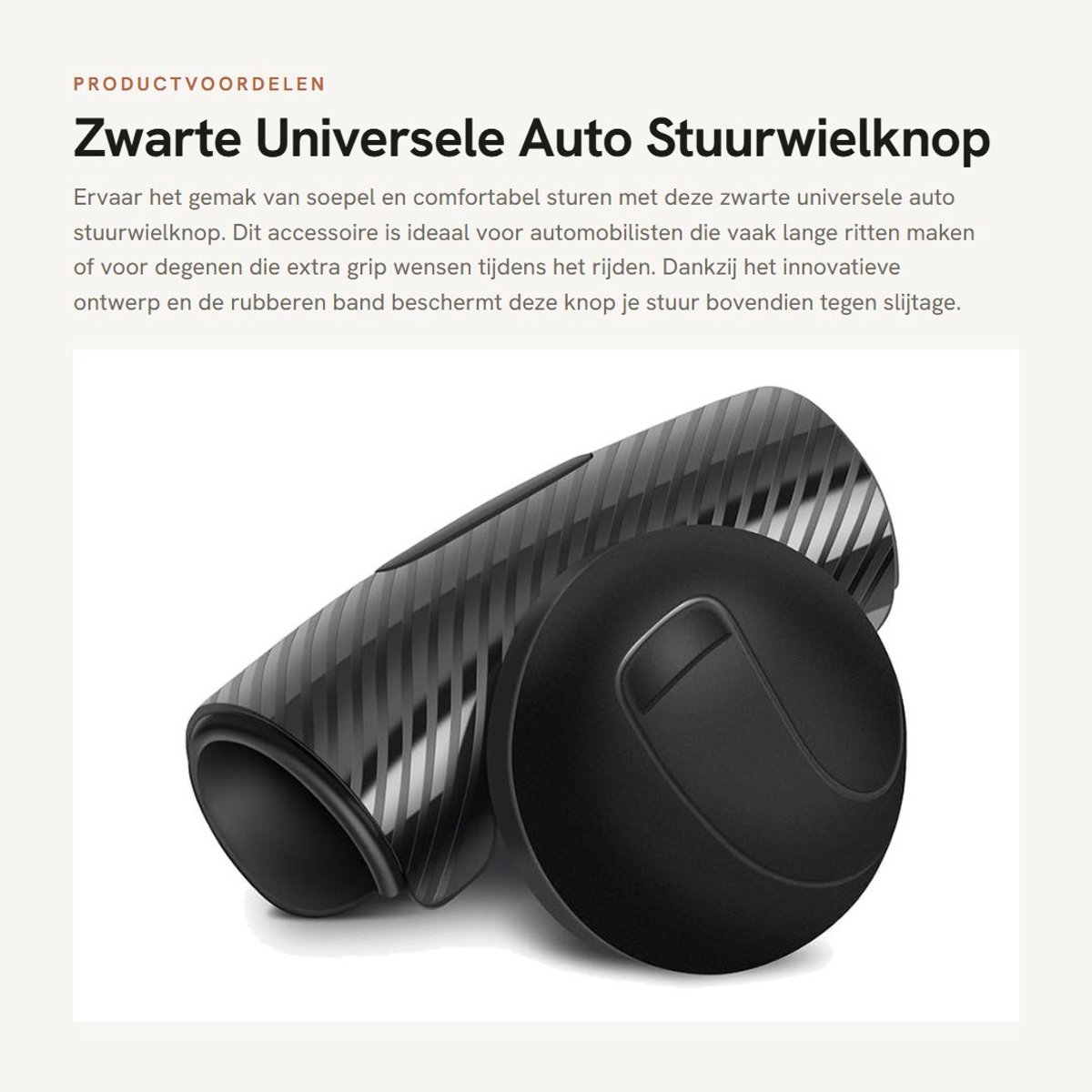 Dailygoods- Stuurwielknop Antislip - Universele Auto Accessoire - Krachtgreepbal - Hoogwaardige Metaallegering - Rubber Bescherming - Zacht Sturen - Stuurwiel