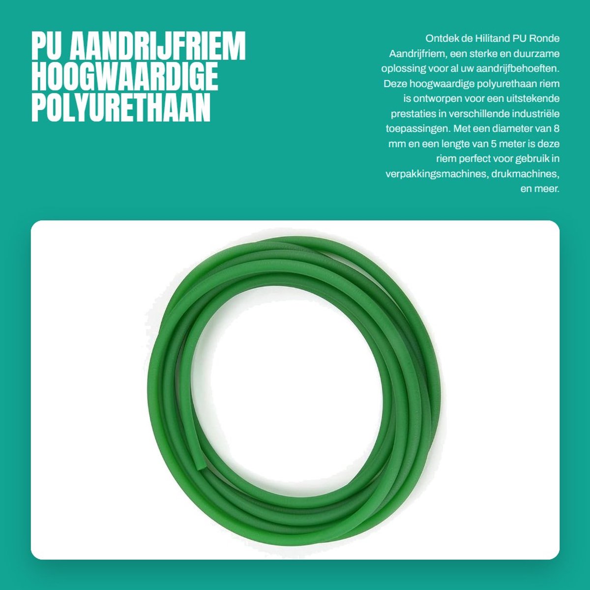 Dailygoods- Rondriem Hoogwaardige PU - Aandrijfriem - Waterdicht - Slijtvast - Chemisch Bestendig - Lange Levensduur - Transmissieriem