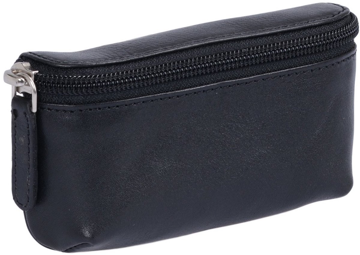 Dailygoods- Riemportemonnee Echt Leer - Duurzaam - Zwart - Compact - Hoge Kwaliteit - Traditioneel Vakmanschap - Heuptas