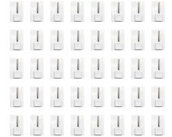 Solidchoice - DALAETUS 40 stuks gordijnhaken set, duurzame en solide zelfklevende gordijnhaken voor net gordijnroeden, kleverige haak voor gordijnrails (wit)
