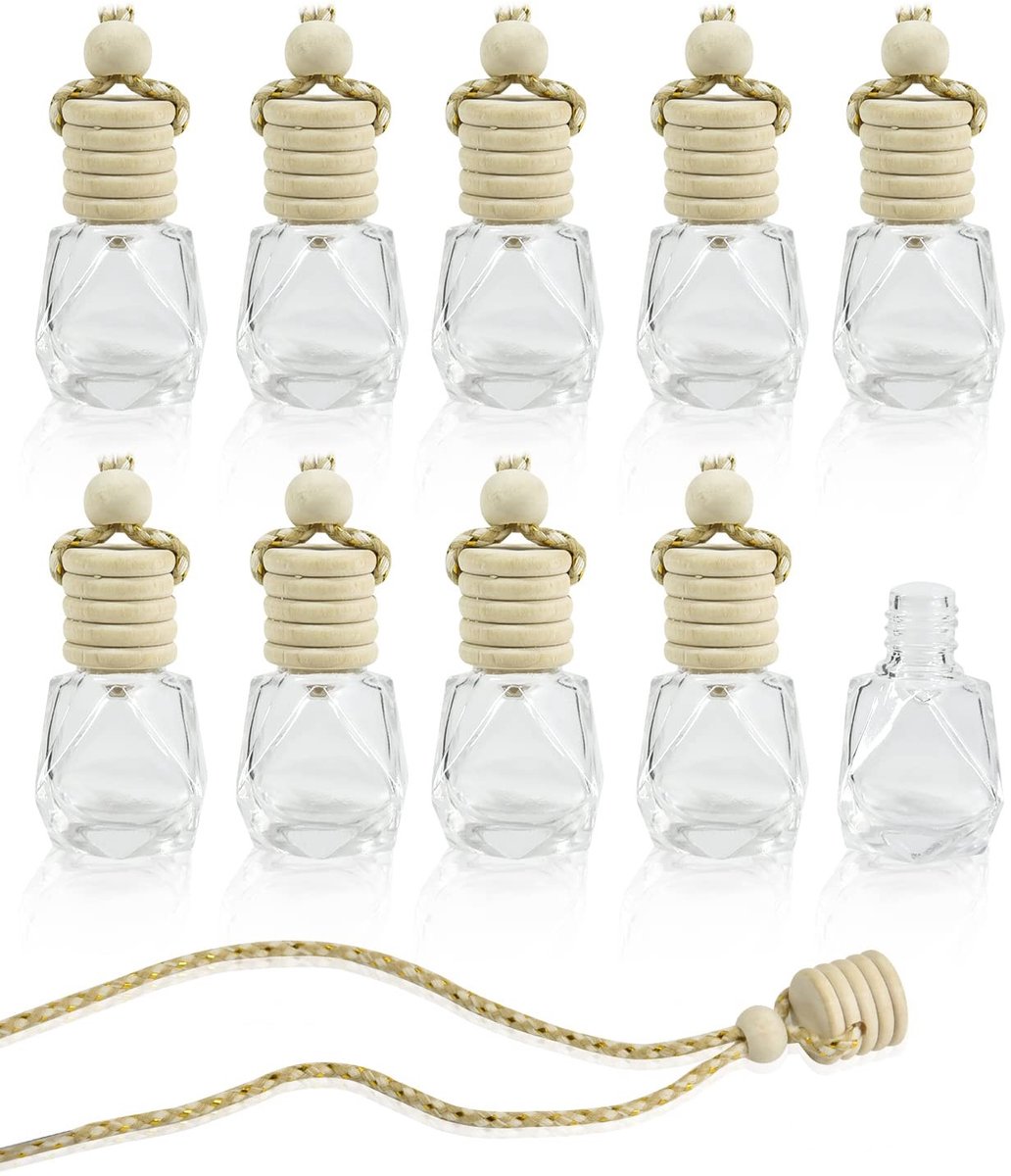 Solidchoice- Luchtverfrisser Automatisch - Parfumflesje Navulbaar - Aromatherapie Diffuser - Hanger - 10 Stuks - 8 ml Inhoud - Parfumfles