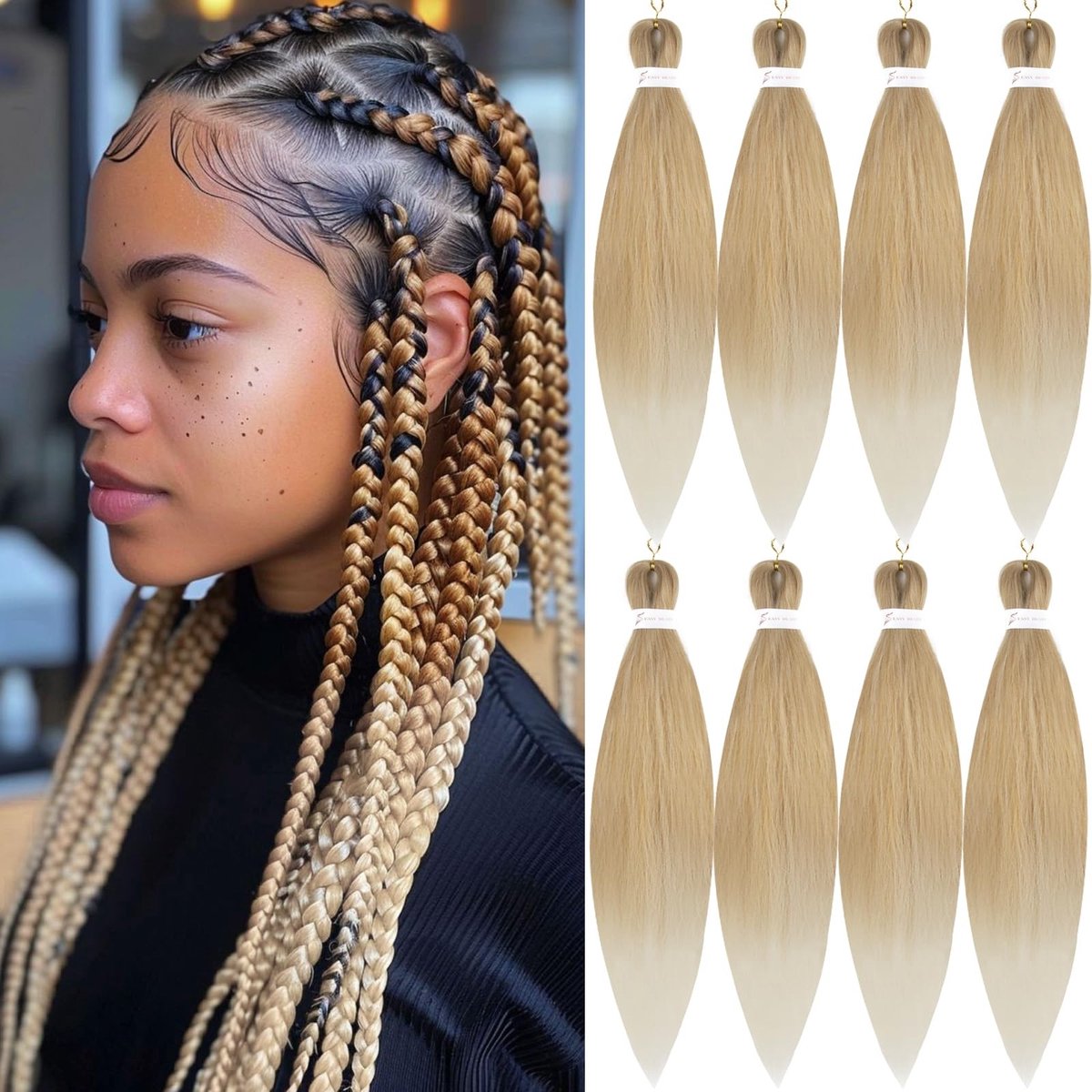 Solidchoice- Vlecht Haar Professioneel - 26 Inch - 8 Packs - Zacht Synthetisch - Geen Klitten - Jeukvrij - Langdurige Frisheid - Haarextensies
