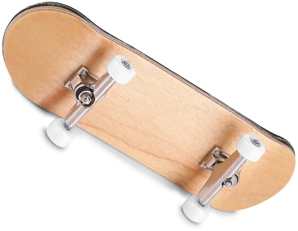 Solidchoice- Fingerboard Mini Skateboard - Esdoorn Houten Deck - Zachte Pad Lagerwielen - Nikkellegering Constructie - 96 x 28 mm - Schokabsorberend