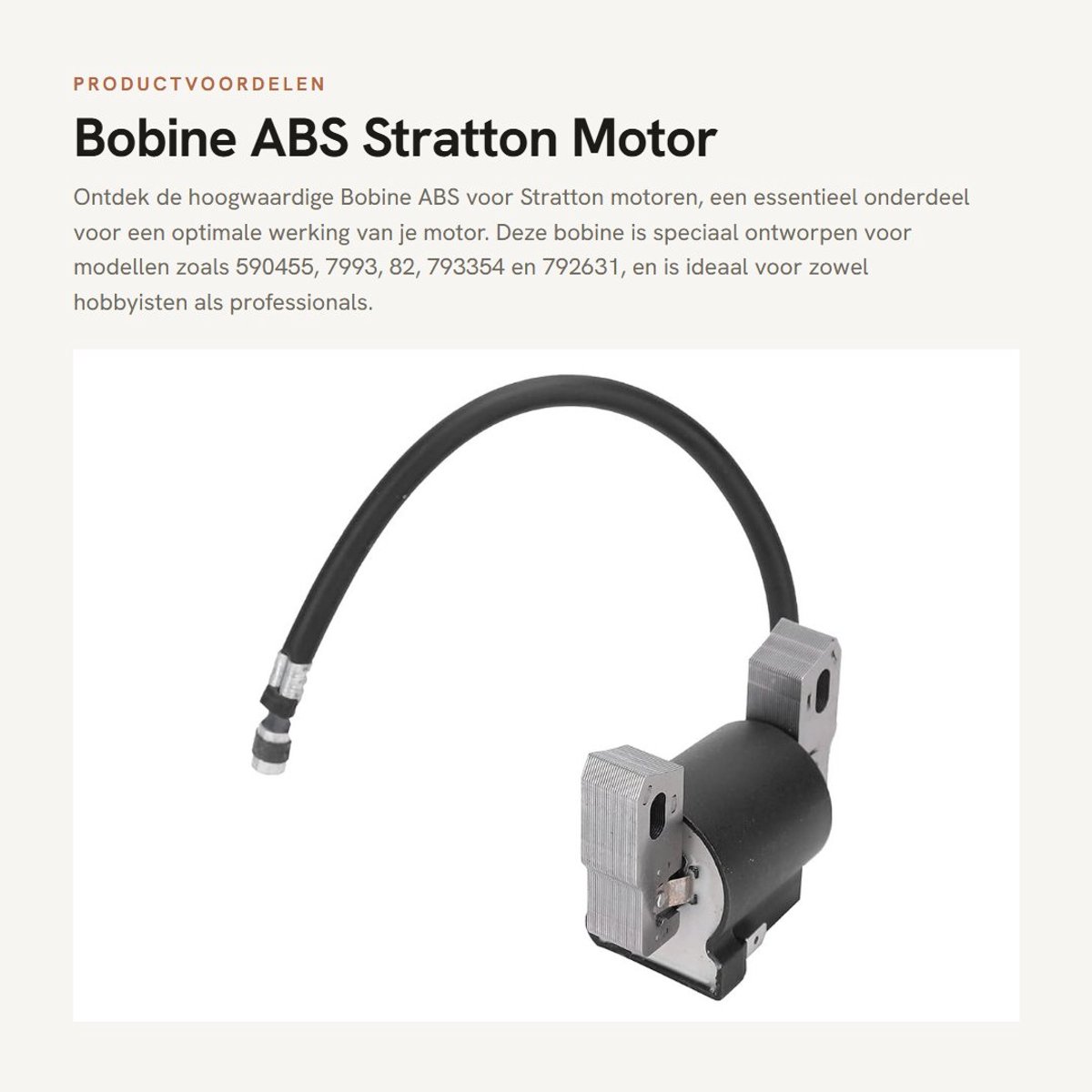 Solidchoice- Bobine ABS - Vervangende Bobine voor Stratton - Duurzaam - Klein Formaat - Eenvoudig te Installeren - Krachtig - Ontstekingsspoel