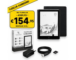 Veloura One E reader - inclusief 32GB SD kaart - 6 inch ereader met hoesje - met schermverlichting en nachtmodus - 64 GB opslag - online luisterboeken - nederlandstalig ebook