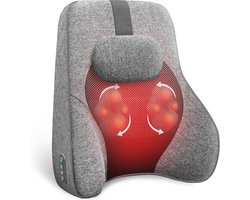 COMFIER Massagekussen voor Nek en Rug -Rug Massageapparaat - Nekmassage Apparaat-Shiatsu Massagekussen met Warmte Functie - Memory Foam