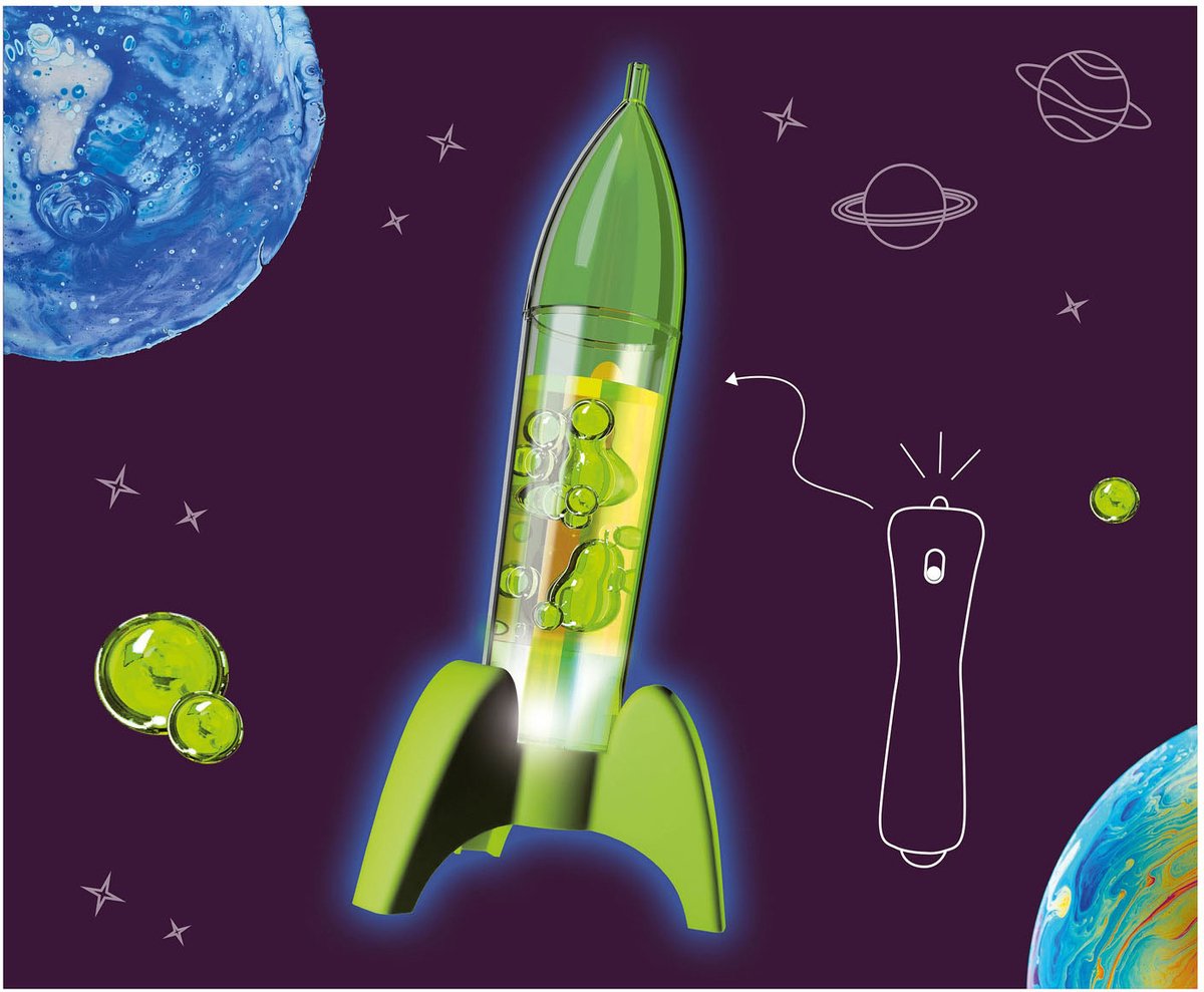 KOSMOS Space Bubbles - Experimenteerset - Maak een Bubbelraket en Lavalamp - Ontdek de Kracht van Water, Olie en Bruistabletten - Inclusief LED-verlichting - STEM Speelgoed - Vanaf 8 Jaar — afbeelding 4