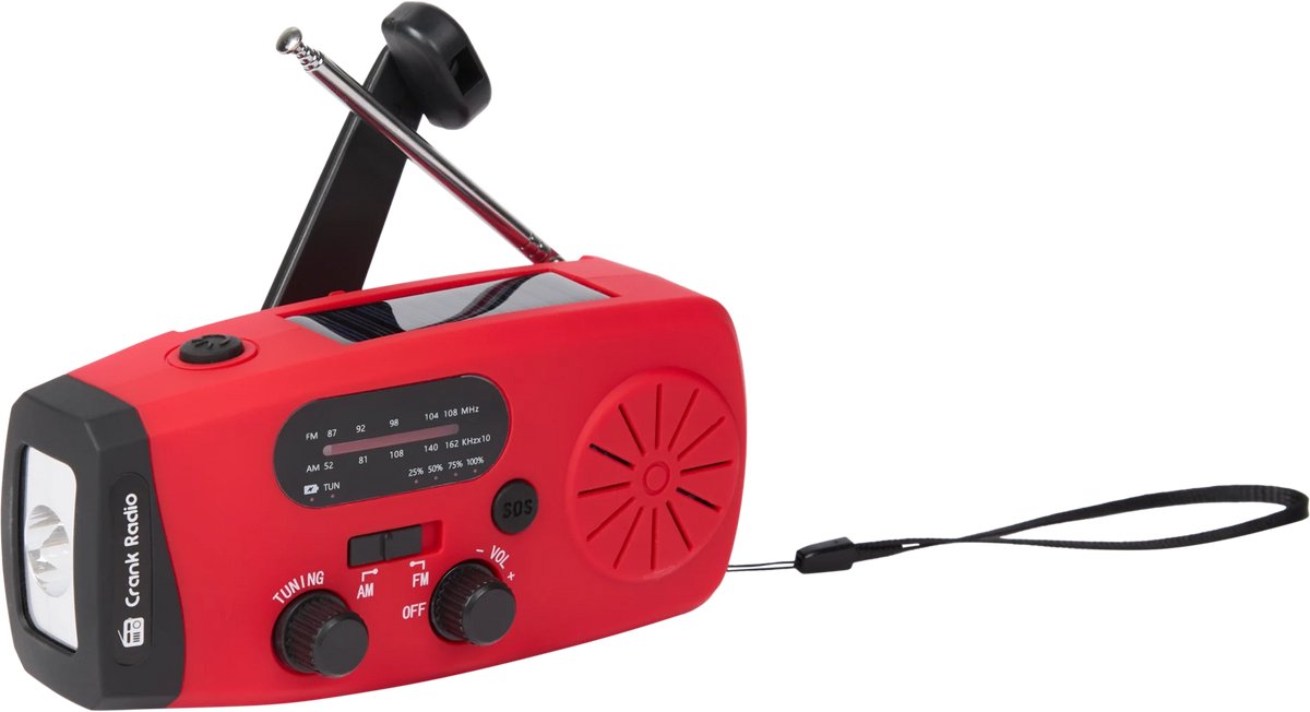 Elegance 4-in-1 Noodradio met Zaklamp en Powerbank 4000 mAh - AM/FM, SOS, Zonne-energie en Dynamo
