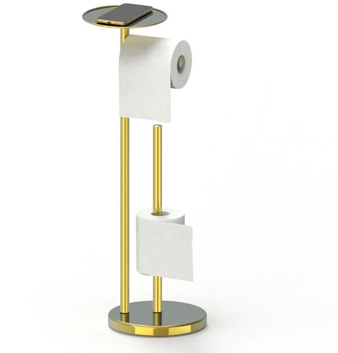 Dailygoods - Vrijstaande toiletrolhouder van roestvrij staal - Modern en praktisch design