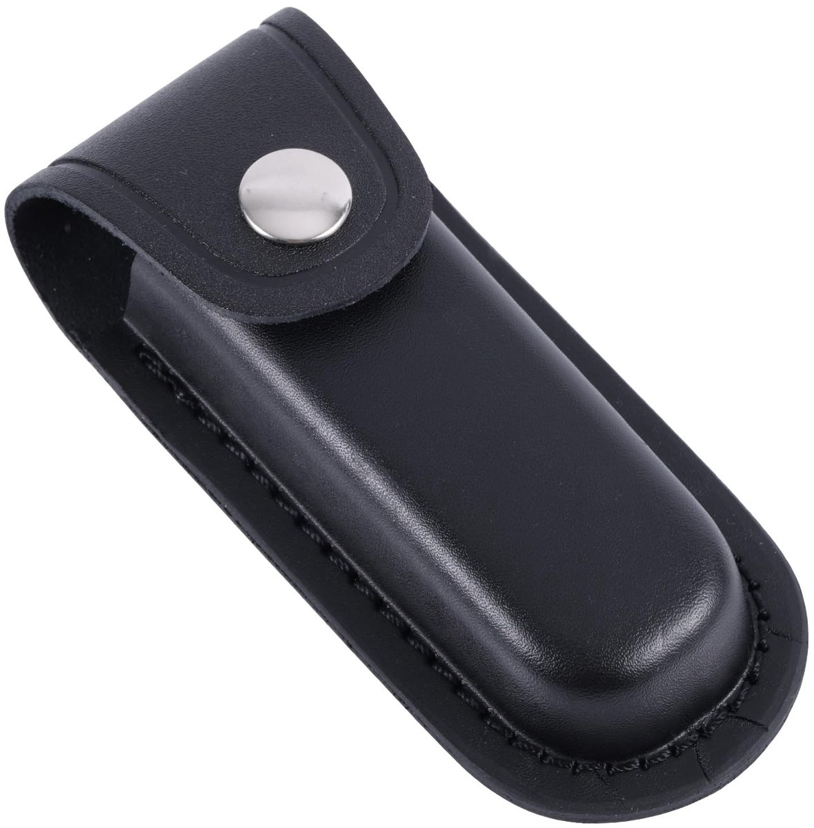 Dailygoods- Messenschede Zwart - Opvouwbare Messenhouder - Draagbare Zakmesschede - Geschikt voor Fietsen/Wandelen - Leer - 12,3x5,2 cm
