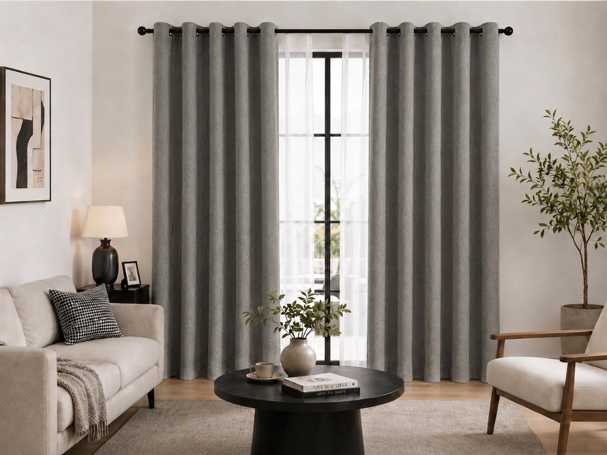 Everyday Elegance Royal – Luxe Gordijnen met ringen – 480 GSM 100% Verduisterend & Thermisch – Grijs – 132x240 CM