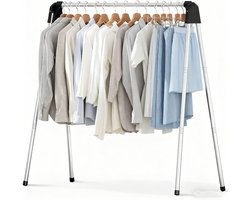 Opvouwbaar wasdroogrek - Draagbaar wasdroogrek voor op reis - Geschikt voor het drogen van truien, babykleding en handdoeken - Kan binnen en buiten worden gebruikt - 122 cm
