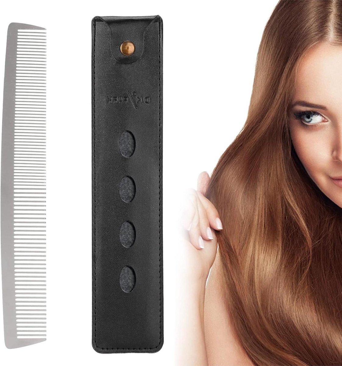 Kapperskam Roestvrij Staal - Stylingkam Fijne Tanden - Haar Styling - Hittebestendig Materiaal - 22.4 cm - Zilver