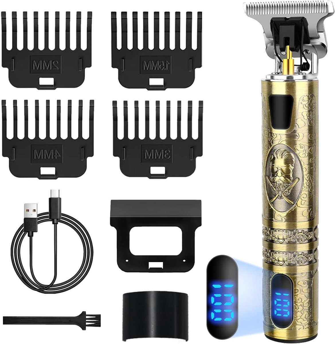 Professionele Tondeuse - Elektrisch Scheerapparaat - Haar Trimmen - Oplaadbaar USB - 12 x 8 x 5 cm - Zwart