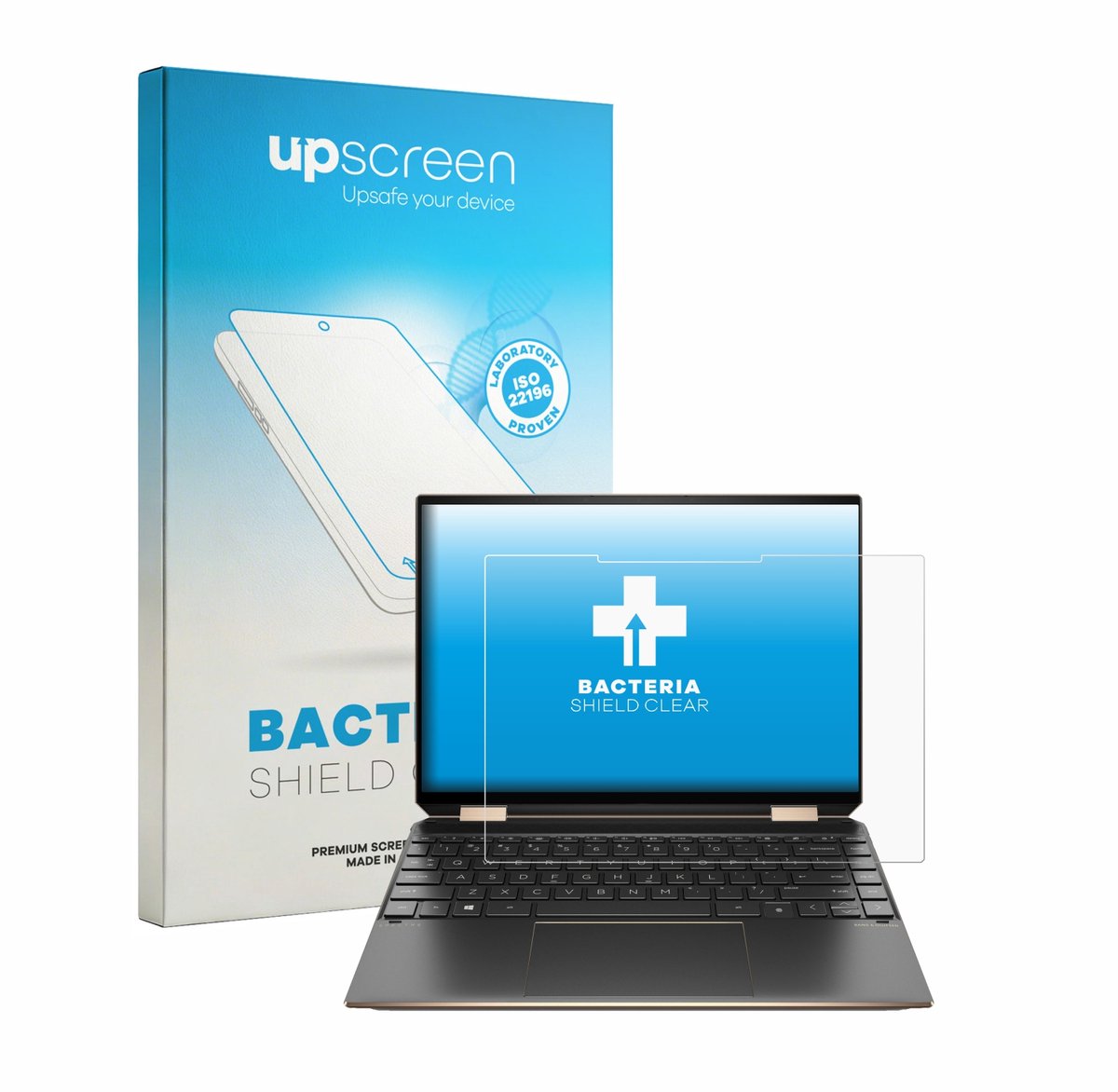 upscreen - Screenprotector voor HP Spectre x360 2-in-1 14-ef2000 13.5" - Folie Beschermfolie transparant antibacterieel