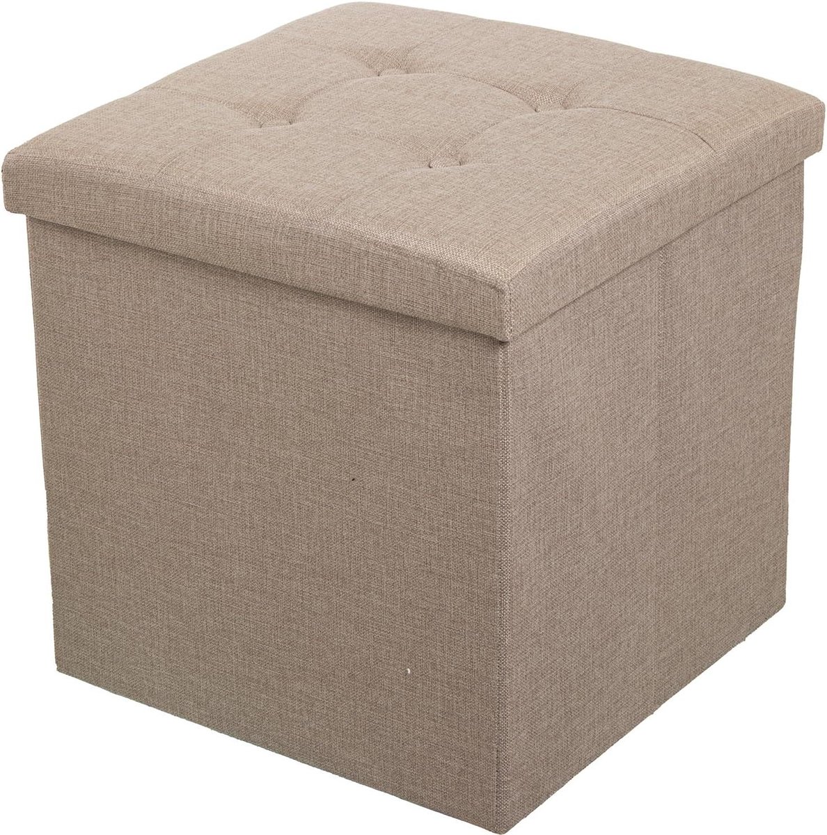 Zitzak - Poef Zetel - Ontspannen Zitten - Stevige Constructie - 45x45x45 cm - Beige