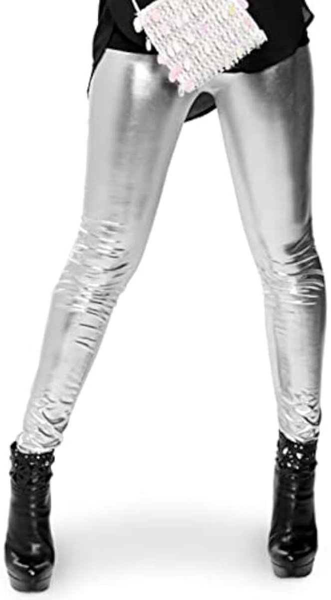 61712 - Legging -S-M-Metallic Zilver