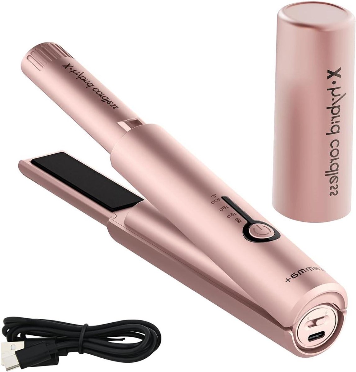 Draadloze Haarstijltang - Mini Stijltang - Haar Stylen - 2-in-1 Krul en Steil - Compact Ontwerp - Zwart