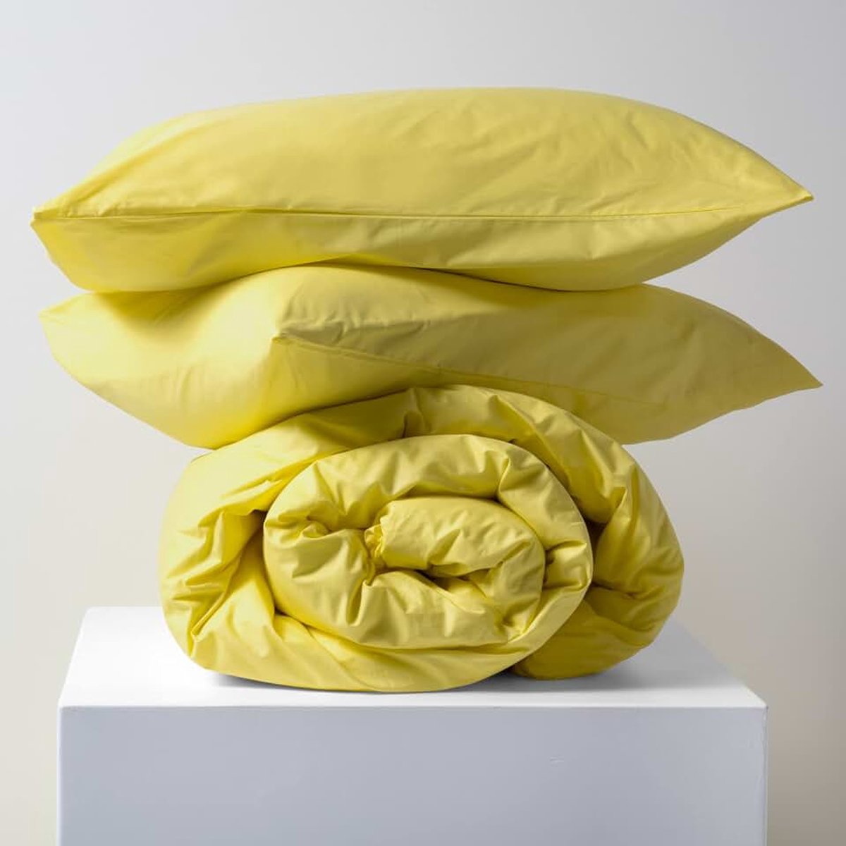 Beddengoedset voor Frans bed, van hoogwaardig katoen, Made in Italy, dekbedovertrek 200 x 240 cm + 2 kussenslopen 50 x 80 cm, effen, patroon: Tortona, geel