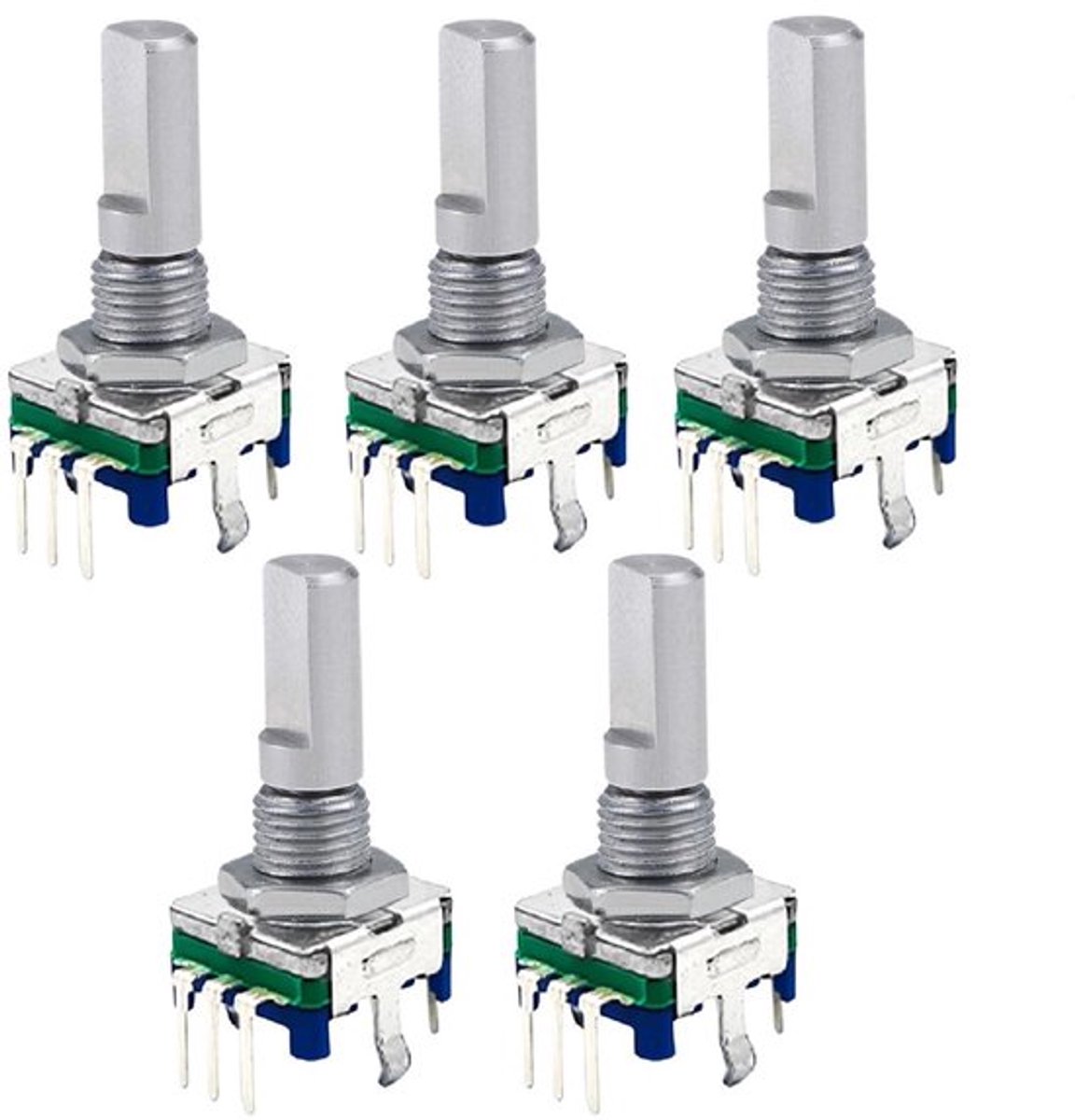 Roterende Encoder - Digitale Potentiometer - Met Drukknop - Blauw - 5-Pins Encoder - Geschikt voor Elektronische Toepassingen - Gree
