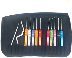8 stuks Dimple Lock Pick Set met Kleurrijke Ronde Handvat,Kaba deurslot Dubbel-end Lock Pick Tool voor Slotenmaker (Eerlijk)