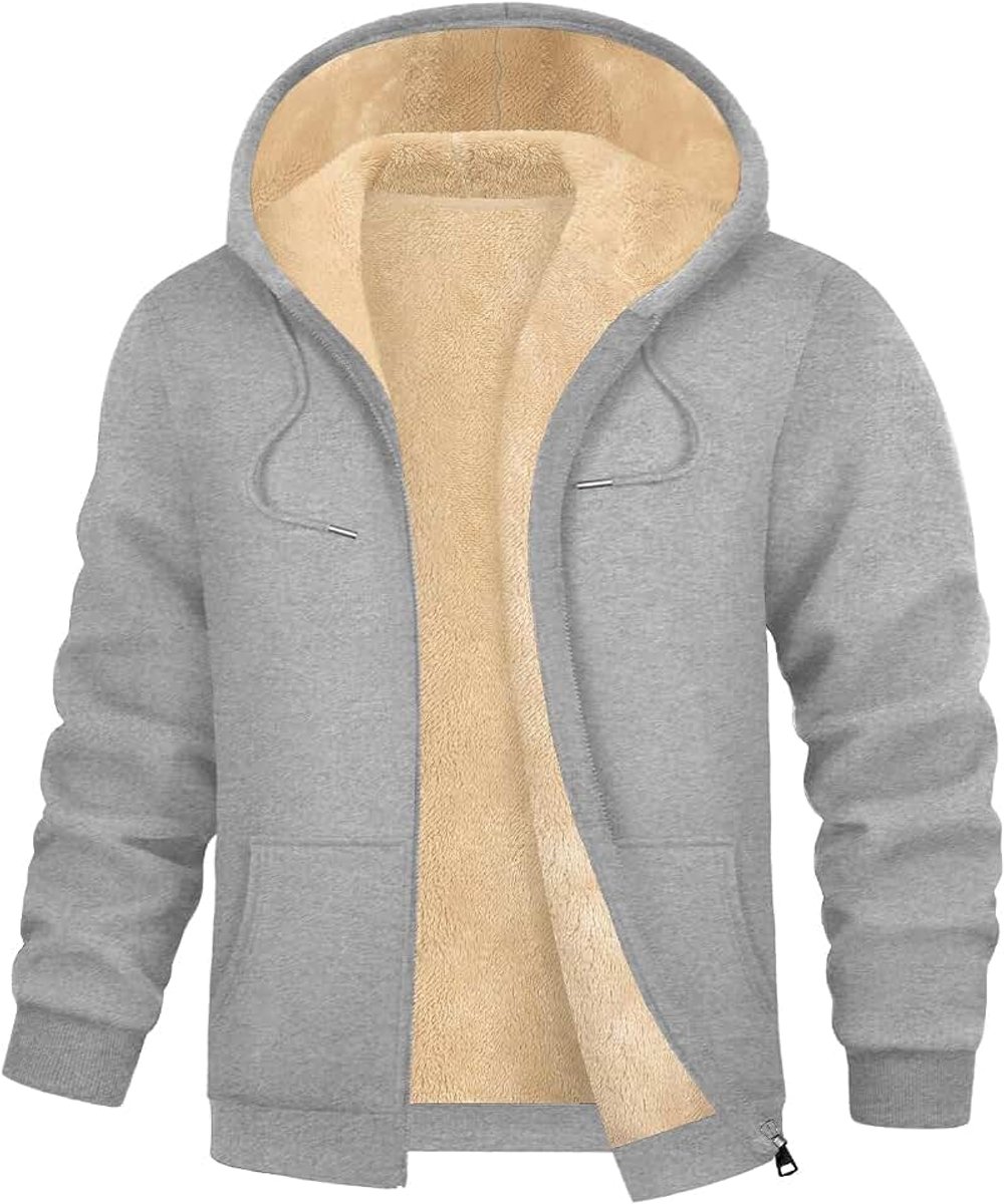 Hoodies Winter Thermals Fleece Jassen Volledige Zip Up Hoodie Sherpa Hooded Sweatshirt Warme Dikke Jas met Zakken voor Outdoor Werk