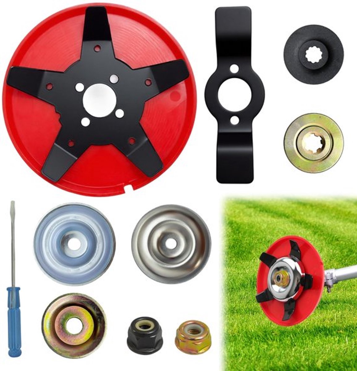 Weeder Plate Blades - Tuingereedschap - Hoogwaardige kwaliteit - Rood - Onkruidborstel - Voor tuin, gazon en rijstvelden