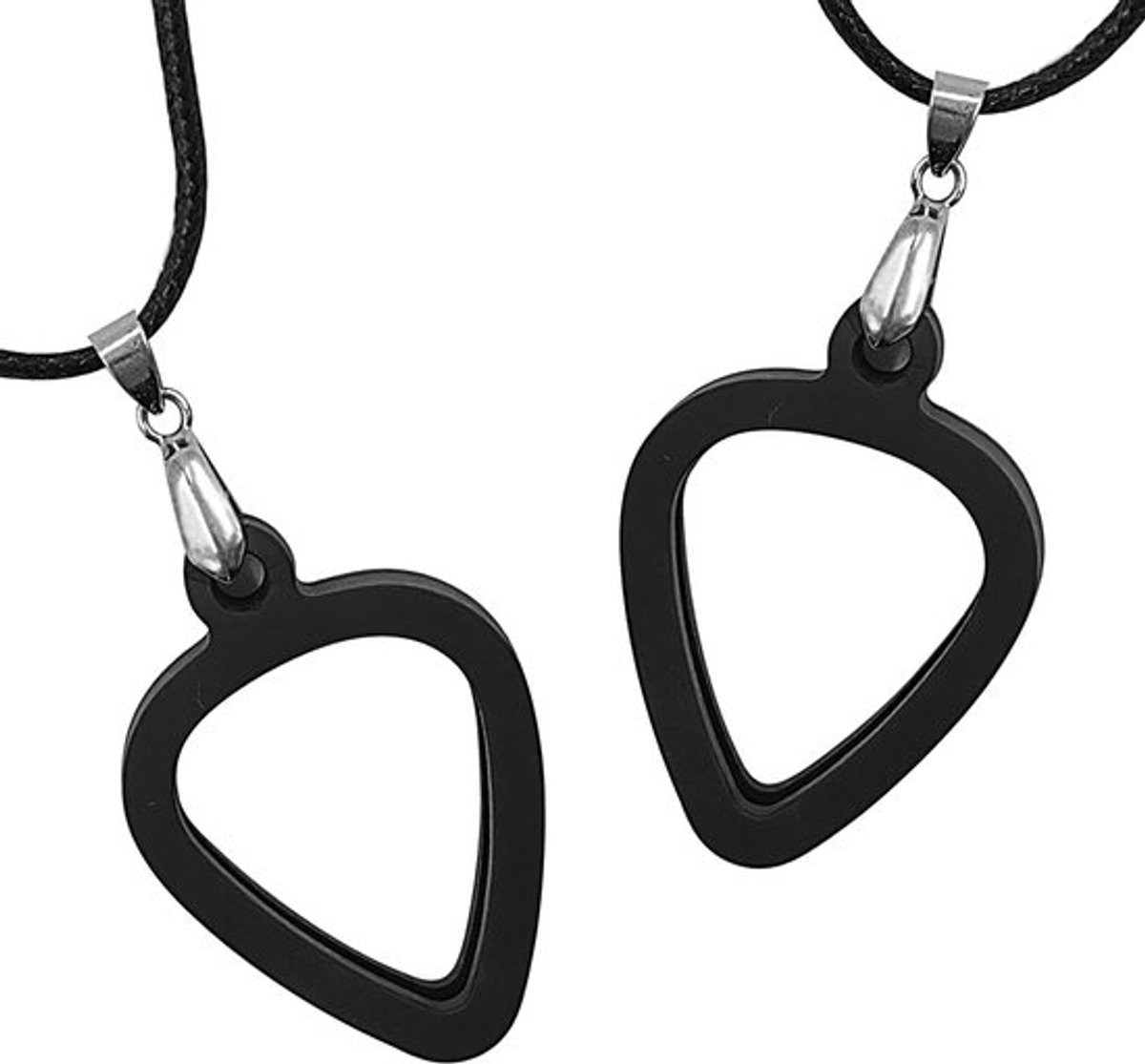 Gitaarhouder - Plectrumketting - Comfortabele silicone - Zwart - Universeel ontwerp - Geschikt voor diverse speelstijlen - 2 Klassiekers