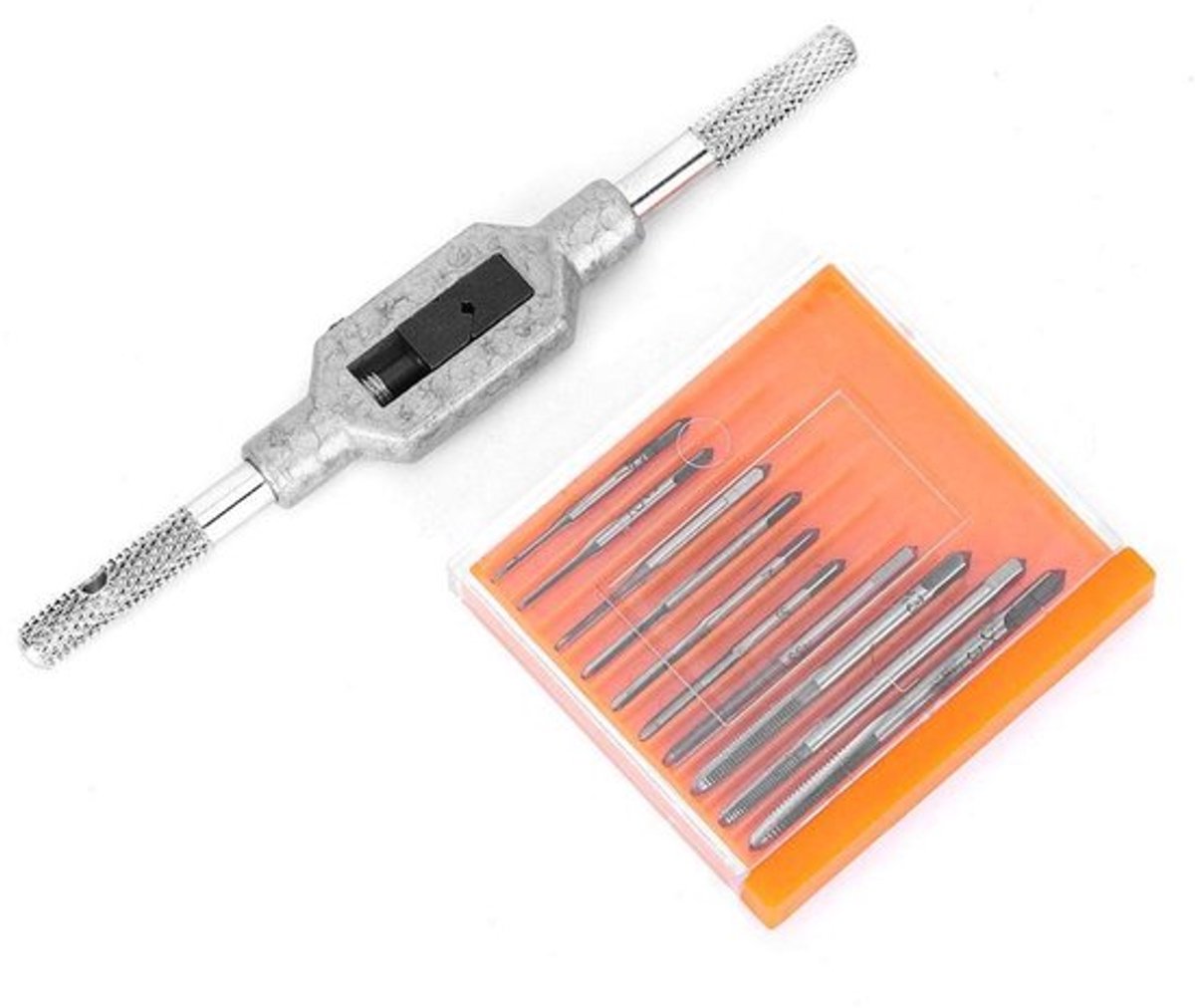 - Mini Tapset - Hoogwaardige Stalen Tap Houder - Voor M1 tot M3.5 - Precisie gereedschap - Tapset voor metaalbewerking - Perfect voor hobby...