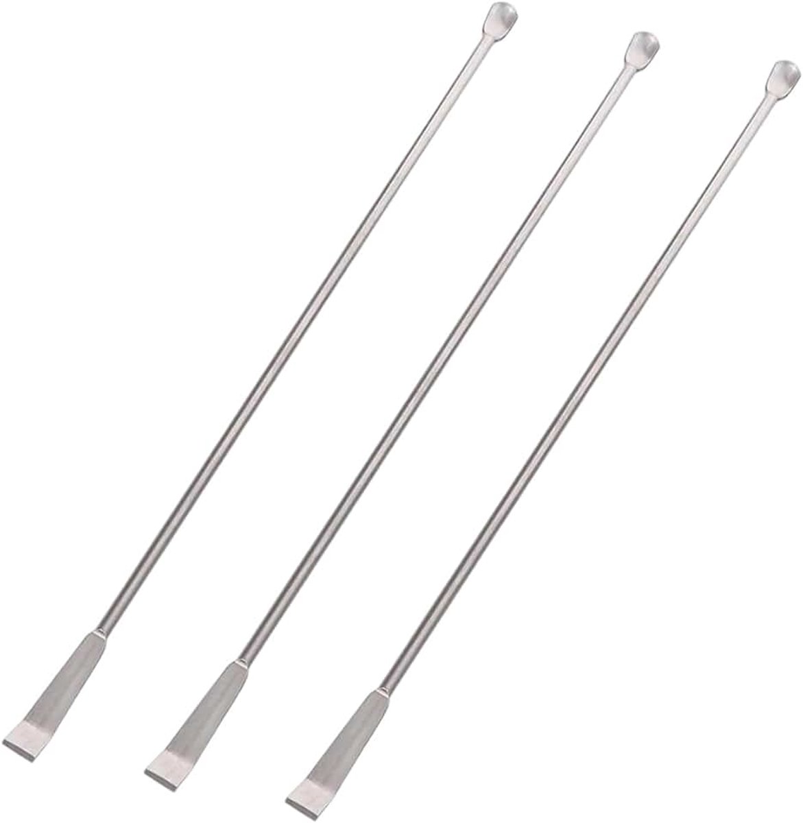 3 stuks, roestvrij stalen lepels, miniatuurlepel, laboratoriumspatel, mini-laboratoriumlepel, laboratoriumspatel (20 cm)