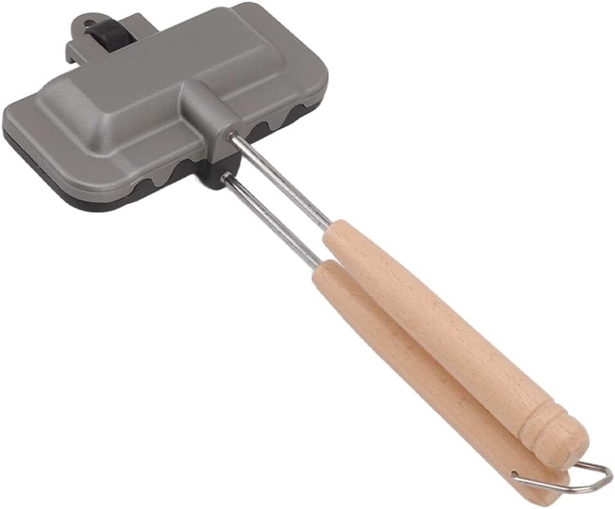 Sandwichmaker voor Camping, Broodrooster, Grillpan, Anti-aanbak, Dubbelzijdige Braadpan voor Sandwich en Panini-toast | Sandwich braadpan met antiaanbaklaag, voor panini ontbijt fornuis of buiten