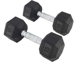 Can - Grote zeshoekige stalen halters voor training thuis en in de sportschool, set van 2 met gewichten van 2,2 tot 11,3 kg van UCAN