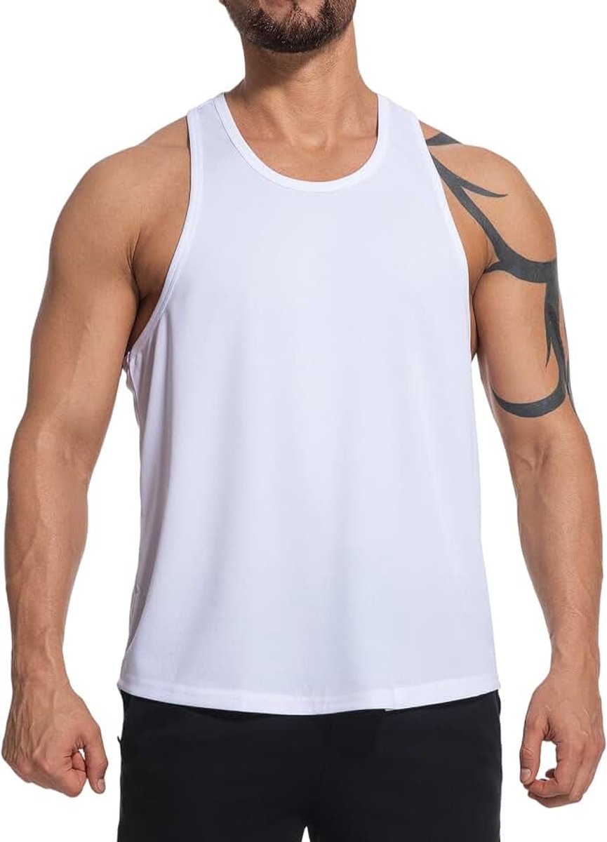 Y-Back tanktop voor heren, hardlopen, heren, training, tanktop, mesh, mouwloos, gym, bodybuilding, fitness, spiershirt, atletisch, tanktops