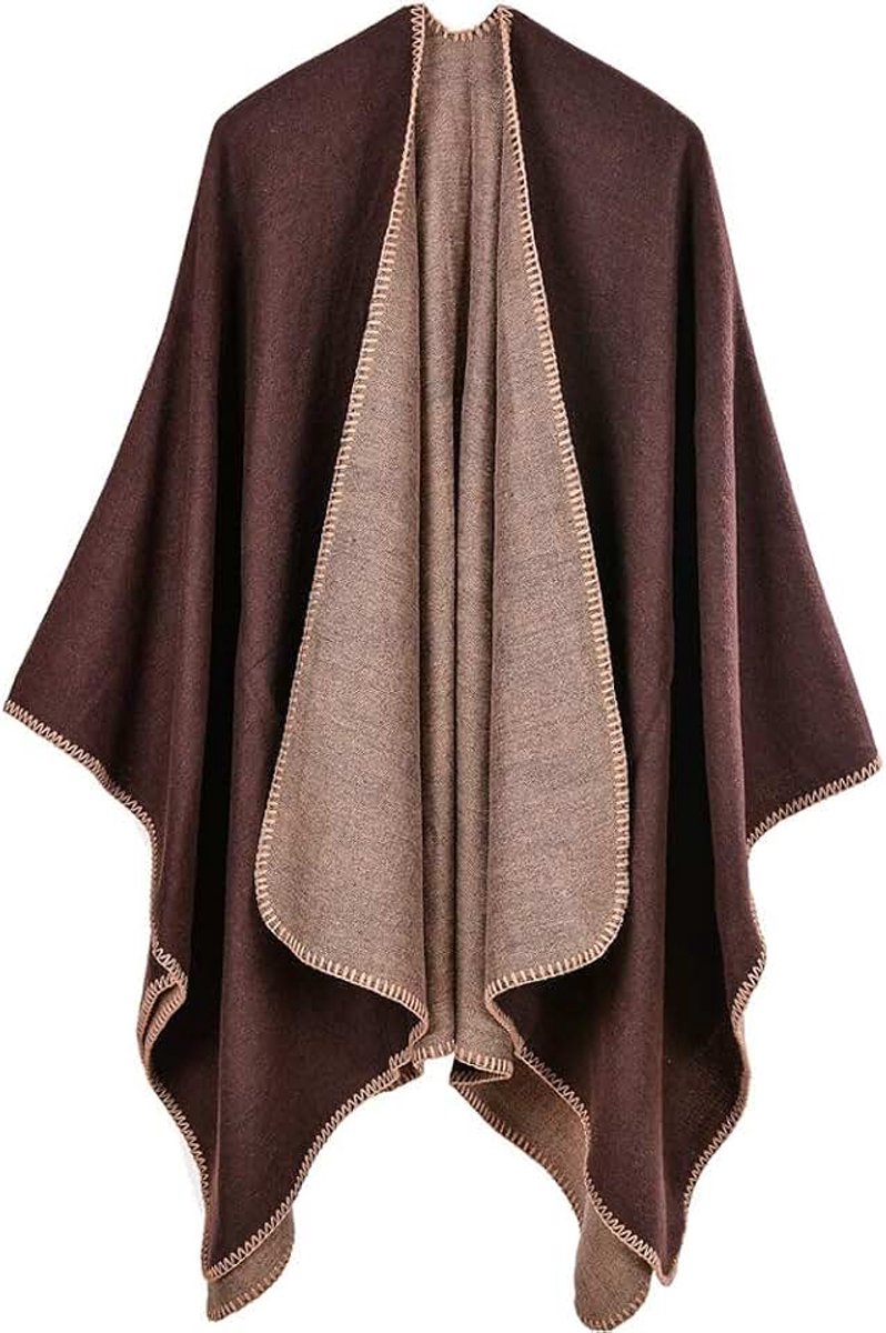 Shawl Winter Cardigan Vrouwen dubbelzijdige vrije maatvoering Mantel