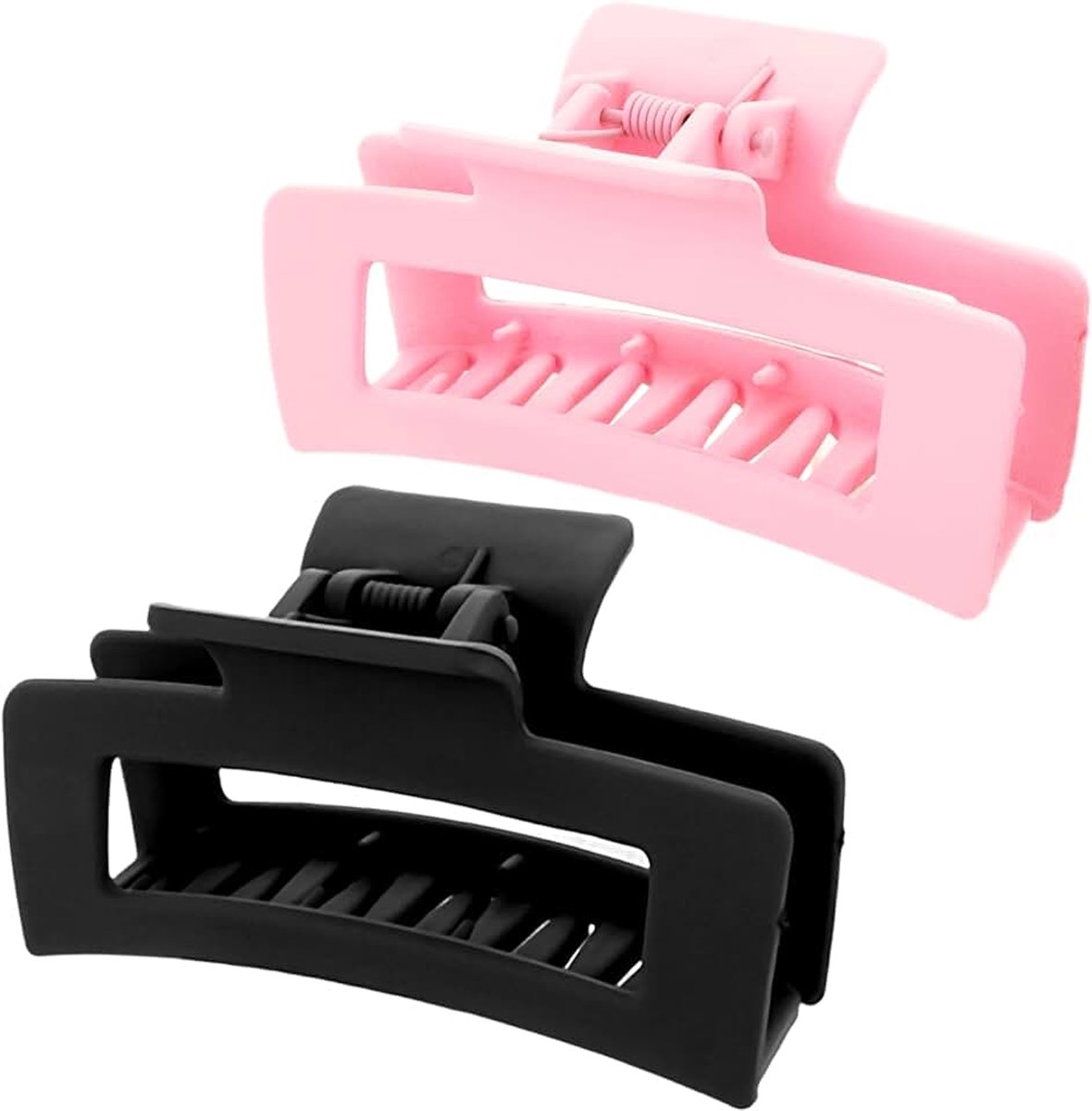 2 Stuks Vierkante Klauw Clips 8.9 cm Matte Antislip Haarklemmen Medium Haar Klauw Klemmen Mode Sterke Houding Banaan Klemmen Dik Dun Haar Styling Accessoires voor Vrouwen Meisjes