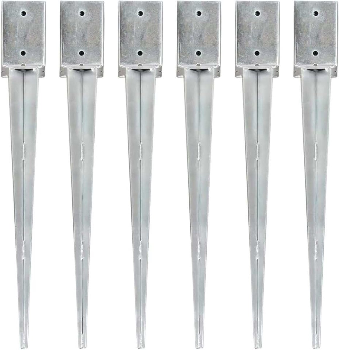 Grondpennen grondpennen grondanker outdoor accessoires grondpen set met voorgeboorde gaten voor eenvoudig gebruik, tuingrondpen grondhuls, verzinkt staal, diverse maten, zilver