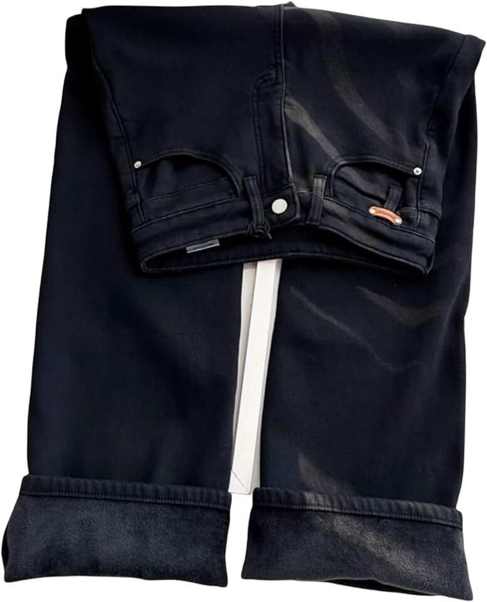 Denim wide leg pants Narrow Wide-Leg Trousers With Soft Drape, Ribbed Stretch Velvet Jeans
